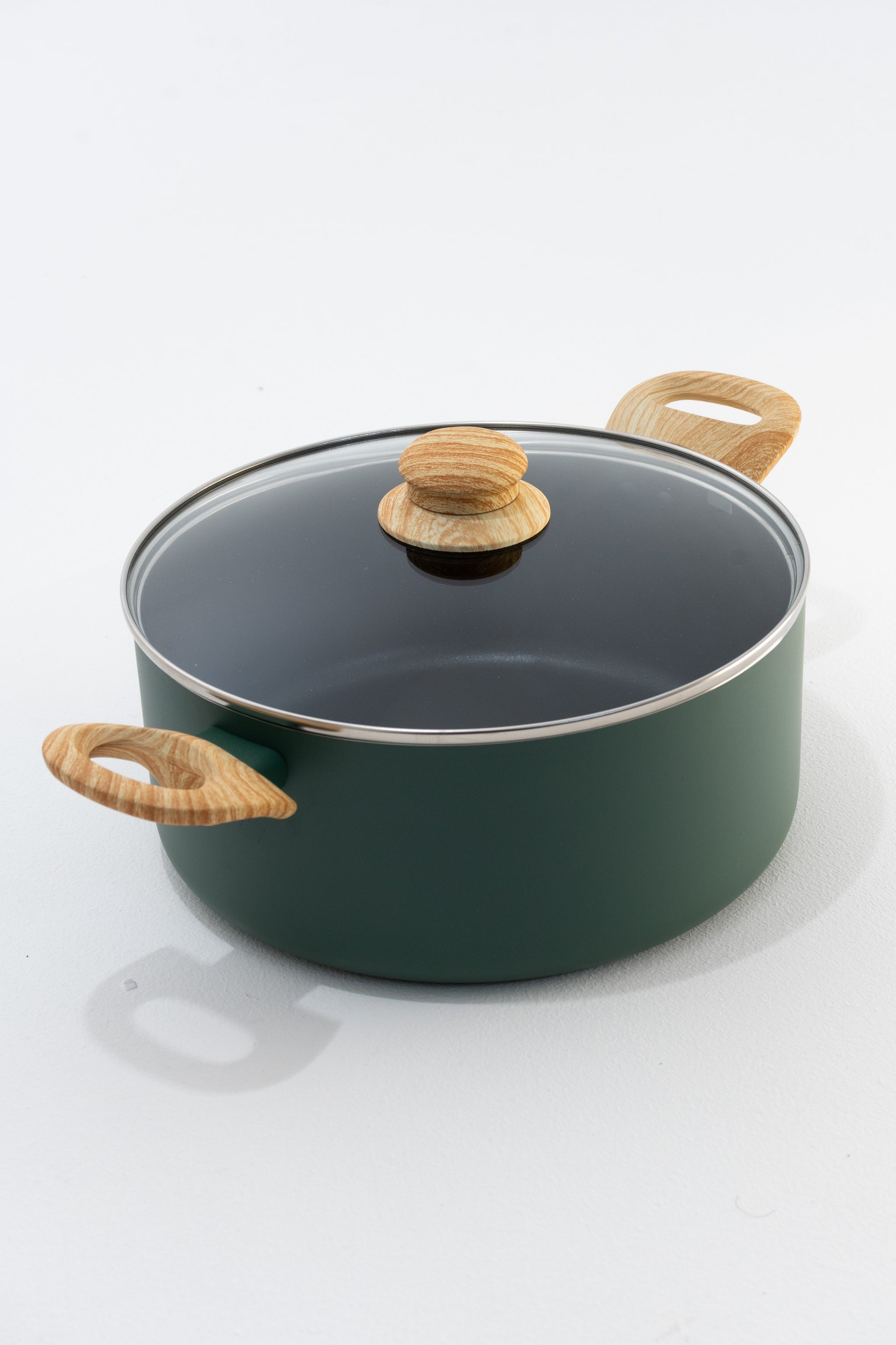 CACEROLA ANTIADHERENTE C/ASAS Y TAPA VIDRIO 24CM