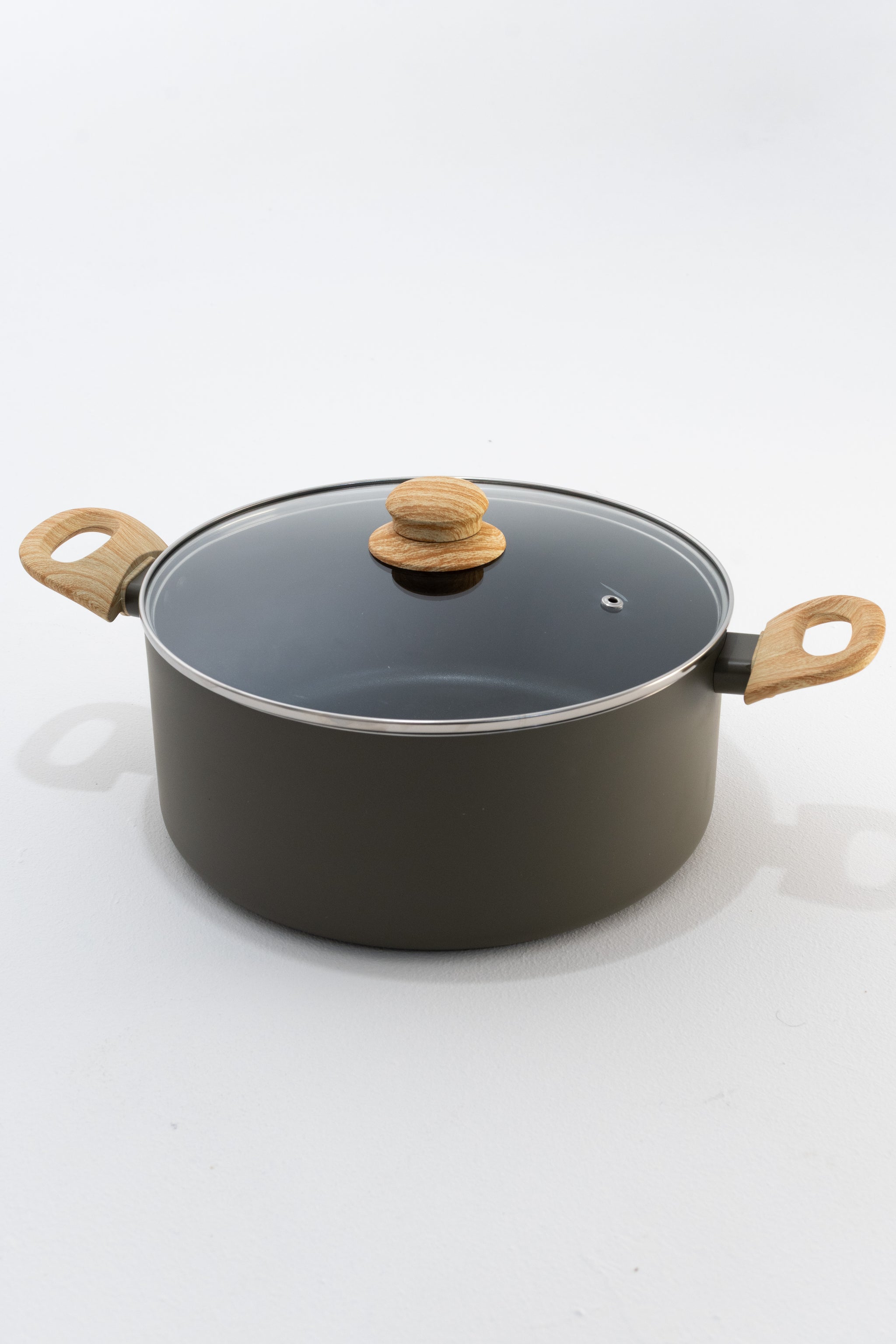 CACEROLA ANTIADHERENTE C/ASAS Y TAPA VIDRIO 26CM