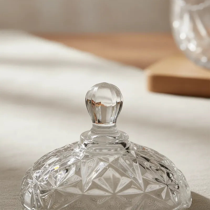 CARAMELERA DE VIDRIO CON TAPA 13.5 CM